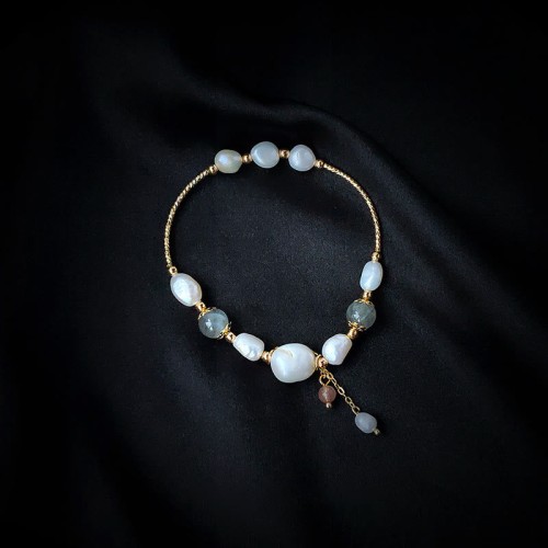 Pearl Moonstone Strawberry Quartz Optimism Bracelet Pearl Moonstone Strawberry Quartz Optimism Bracelet