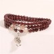 Garnet Strawberry Quartz Green Beans PiXiu Bracelet