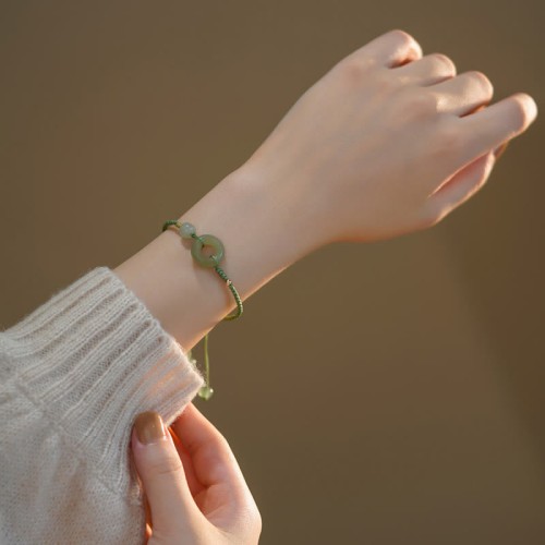 Lotus Jade Luck Happiness Bracelet