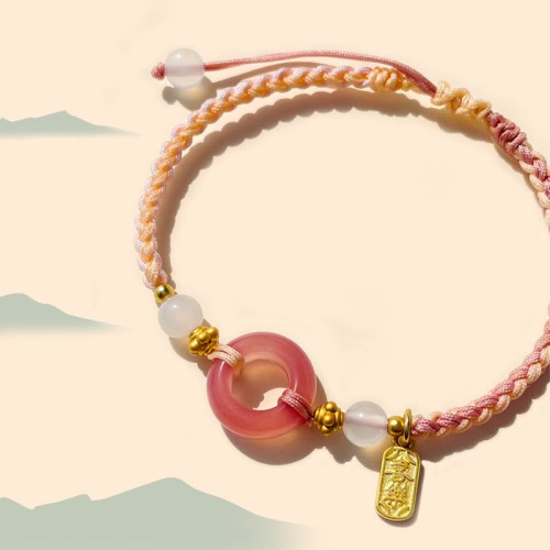 Peace Agate Peace Buckle Braided Bracelet Peace Agate Peace Buckle Braided Bracelet