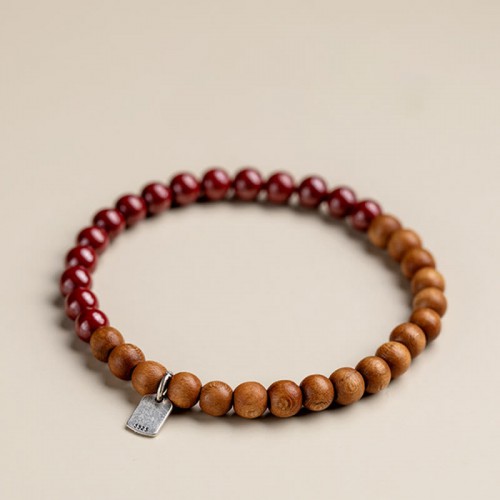 925 Sterling Silver Peach Wood Cinnabar Evil Spirit Bracelet 925 Sterling Silver Peach Wood Cinnabar Evil Spirit Bracelet