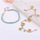 2Pcs Turquoise Stone Flower Protection Bracelet 2Pcs Turquoise Stone Flower Protection Bracelet