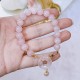 Natural Pink Crystal Peace Buckle Love Bracelet
