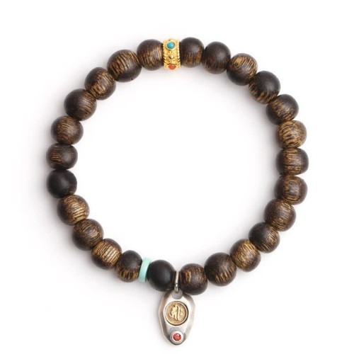 Vietnam Qinan Agarwood Turquoise Balance Strength Bracelet Vietnam Qinan Agarwood Turquoise Balance Strength Bracelet