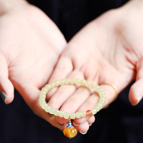 Hetian Jade Pumpkin Amber Red Agate Prosperity Bracelet Hetian Jade Pumpkin Amber Red Agate Prosperity Bracelet