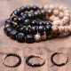 Tibetan Bodhi Seed Black Obsidian Copper Peace Bracelet Tibetan Bodhi Seed Black Obsidian Copper Peace Bracelet