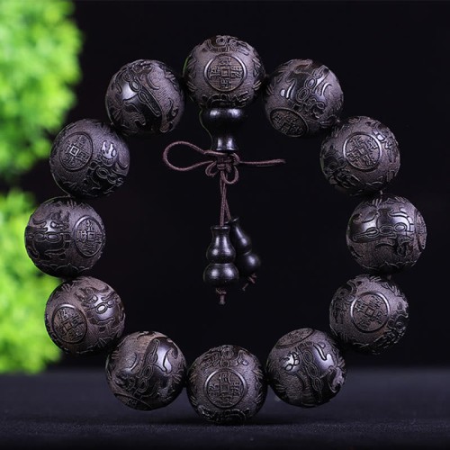 Chinese Zodiac Rosewood PiXiu Carved Bracelet Chinese Zodiac Rosewood PiXiu Carved Bracelet