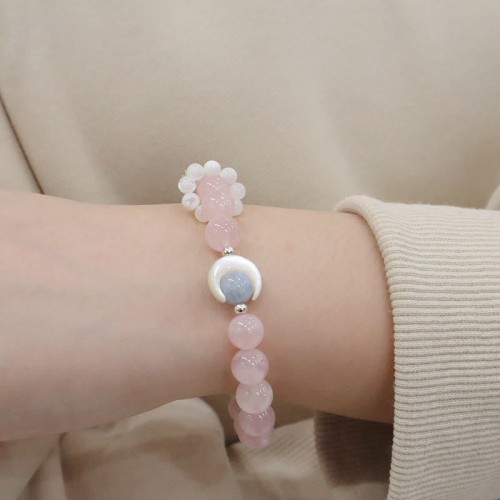 925 Silver Amethyst Aquamarine Cat's Eye Healing Bracelet