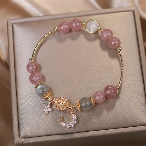 Strawberry Quartz Moonstone Love Bracelet
