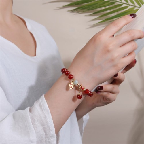 Natural Red Agate Jade Confidence Blessing Bracelet