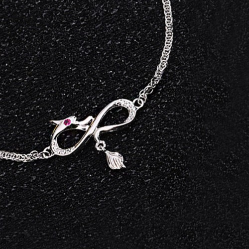 Year of the Dragon 999 Sterling Silver Zircon Knot Charm Bracelet Year of the Dragon 999 Sterling Silver Zircon Knot Charm Bracelet