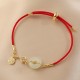 18K Gold Hetian Jade Luck Red Rope Bracelet 18K Gold Hetian Jade Luck Red Rope Bracelet