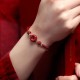 Handmade Lotus Cinnabar Blessing Braid Bracelet