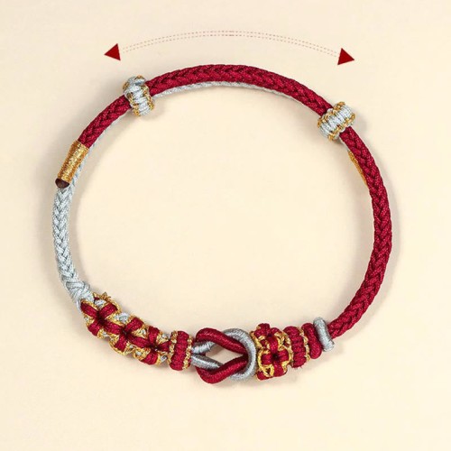 Handmade Peach Blossom Peace Knot Luck Bracelet