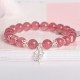 925 Silver Strawberry Quartz Four Leaf Clover Bracelet