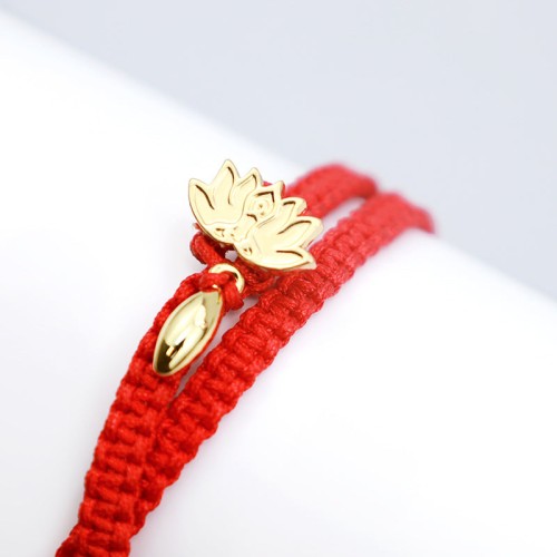 Tibetan Handmade Lotus Pink Crystal Soothing Bracelet Tibetan Handmade Lotus Pink Crystal Soothing Bracelet
