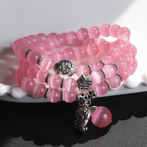 Cat Eye PiXiu Support Triple Wrap Bracelet