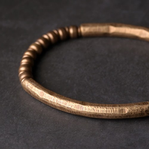 Lava Rock Copper Balance Cuff Bangle