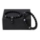 Black Onyx Crystal Stone Love Heart Protection Couple Bracelet Black Onyx Crystal Stone Love Heart Protection Couple Bracelet