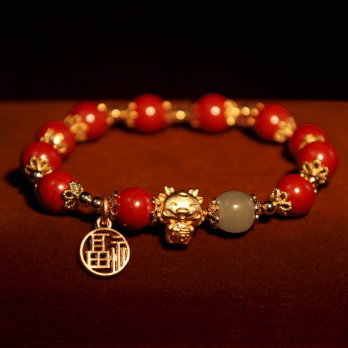Year of the Dragon Cinnabar Blessing Bracelet