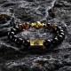 Black Onyx Tiger Eye Lion Protection Bracelet