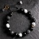 Black Obsidian Lava Rock Yin Yang Bracelet Black Obsidian Lava Rock Yin Yang Bracelet