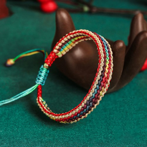 Tibetan Rainbow Protection Braided String Bracelet Tibetan Rainbow Protection Braided String Bracelet