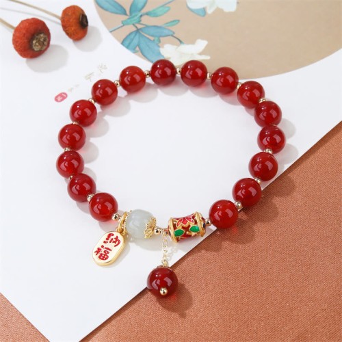 Natural Red Agate Jade Confidence Blessing Bracelet