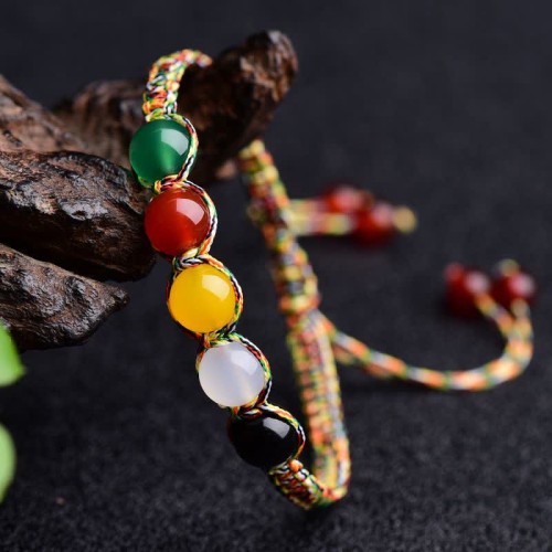 Colorful Agate Five Elements String Bracelet Colorful Agate Five Elements String Bracelet