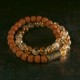 Citrine Rudraksha Bodhi Seed Brass Bead Prosperity Bracelet