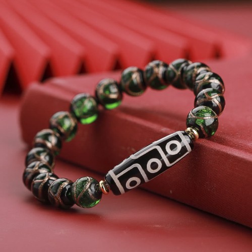 Tibetan Nine-Eye Dzi Bead Wealth Bracelet Tibetan Nine-Eye Dzi Bead Wealth Bracelet