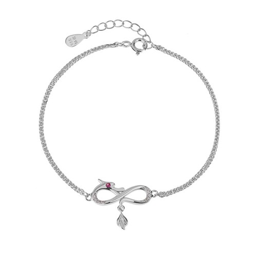 Year of the Dragon 999 Sterling Silver Zircon Knot Charm Bracelet Year of the Dragon 999 Sterling Silver Zircon Knot Charm Bracelet
