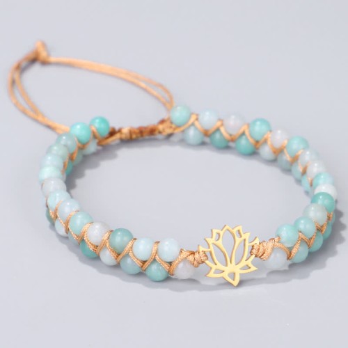 Amazonite Lotus Flower Balance Bracelet Amazonite Lotus Flower Balance Bracelet