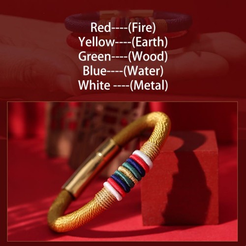 Tibetan Handmade King Kong Knot Five Elements Luck Bracelet Tibetan Handmade King Kong Knot Five Elements Luck Bracelet