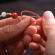 Natural Red Agate Cat Eye Calm Braided Necklace Pendant