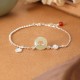 925 Sterling Silver Hetian Jade Fu Character Luck Bracelet