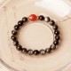 Silver Sheen Obsidian Cinnabar Koi Fish Protection Bracelet