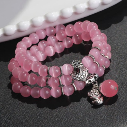 Cat Eye PiXiu Support Triple Wrap Bracelet
