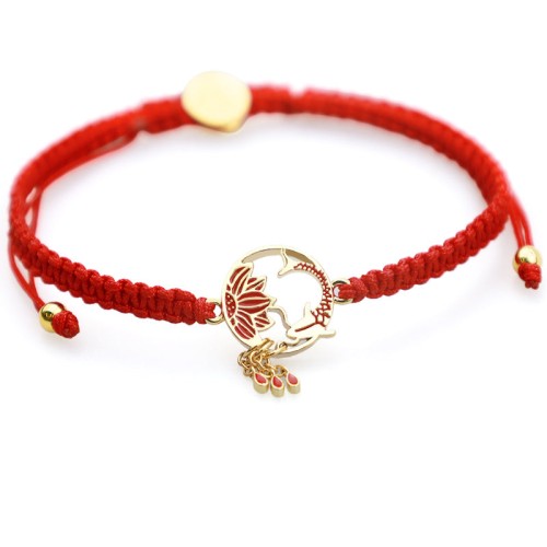 Handmade Lotus Koi Fish Lucky Red Bracelet Handmade Lotus Koi Fish Lucky Red Bracelet