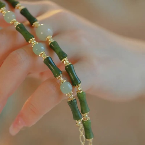 Glass Bead Bamboo Luck Strength Bracelet Glass Bead Bamboo Luck Strength Bracelet