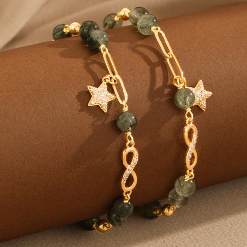 14K Gold Green Rutilated Quartz Eternal Love Bracelet 14K Gold Green Rutilated Quartz Eternal Love Bracelet
