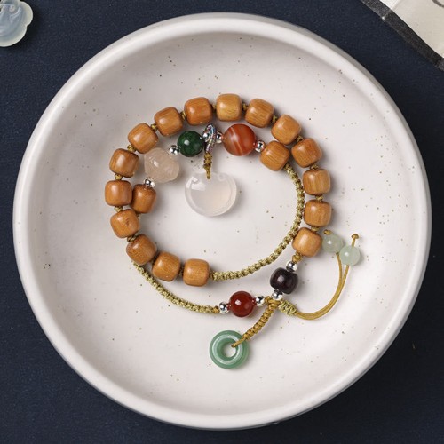 Chalcedony Peace Buckle Soothing Double Wrap Bracelet