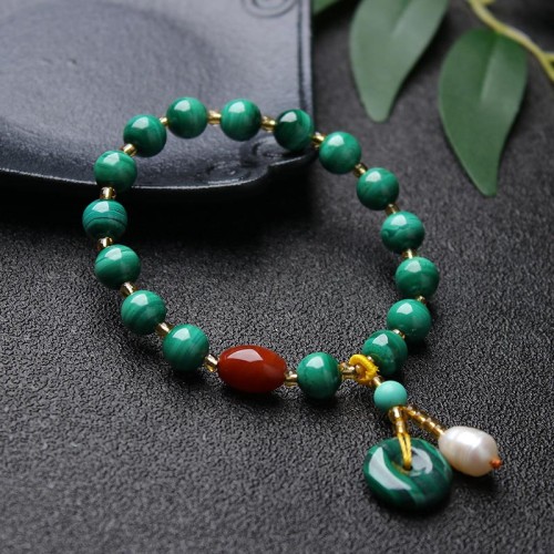 Natural Malachite Red Agate Protection Bracelet Natural Malachite Red Agate Protection Bracelet