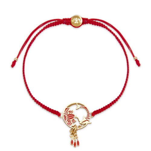 Handmade Lotus Koi Fish Lucky Red Bracelet Handmade Lotus Koi Fish Lucky Red Bracelet