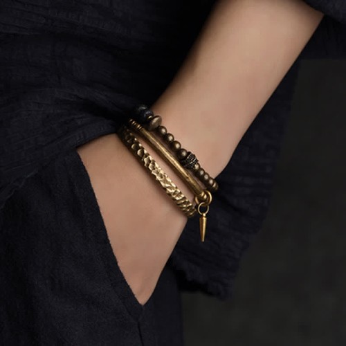 Lava Rock Copper Balance Cuff Bangle