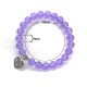 Natural Gemstone Lucky Heart Charm Stretch Bracelet Natural Gemstone Lucky Heart Charm Stretch Bracelet
