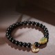 Black Obsidian Hetian Jade Gourd Strength Bracelet Black Obsidian Hetian Jade Gourd Strength Bracelet