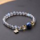 Natural Moonstone Flower Charm Healing Beads Bracelet Natural Moonstone Flower Charm Healing Beads Bracelet