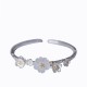 925 Sterling Silver Plum Flower Blessing Adjustable Bangle 925 Sterling Silver Plum Flower Blessing Adjustable Bangle