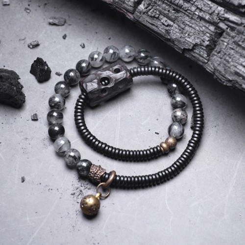 Black Rutilated Quartz Ebony Wisdom Bracelet Black Rutilated Quartz Ebony Wisdom Bracelet